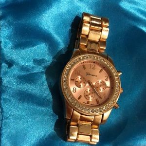 Rose gold Geneva watch